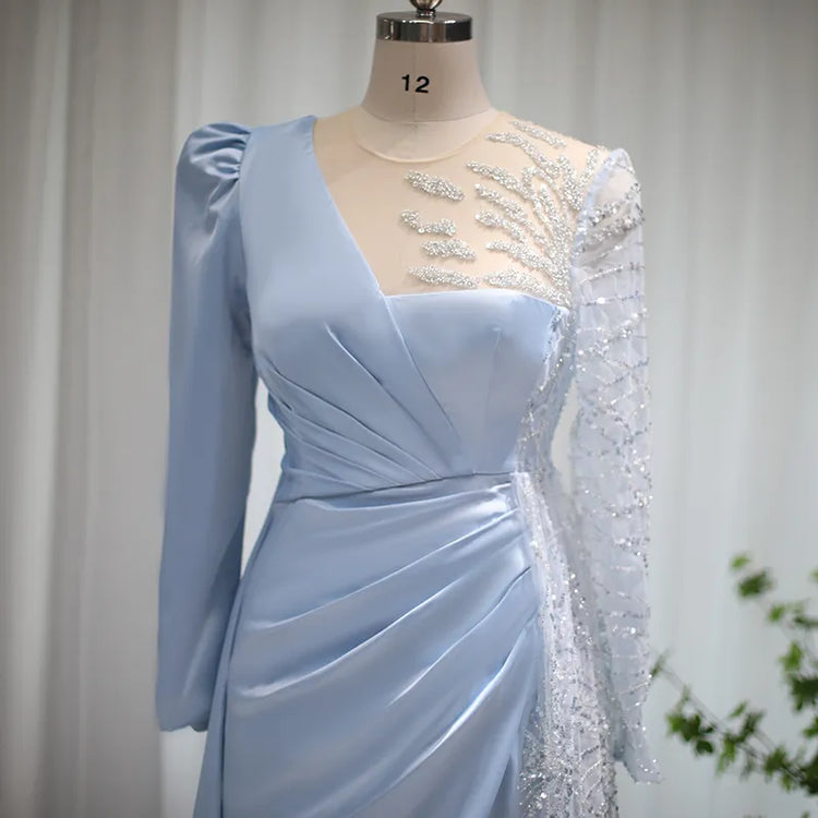Vestido de Festa Longo Cristal Charmoso Azul - Modelo Especial