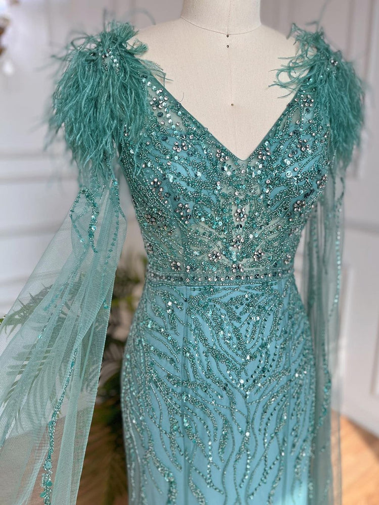Vestido de Festa Capa Longa Elegante Luar - Modelo Especial