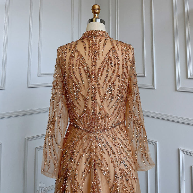 Vestido de Festa Luxo Clássico Todo Detalhado em Brilho - Modelo Especial