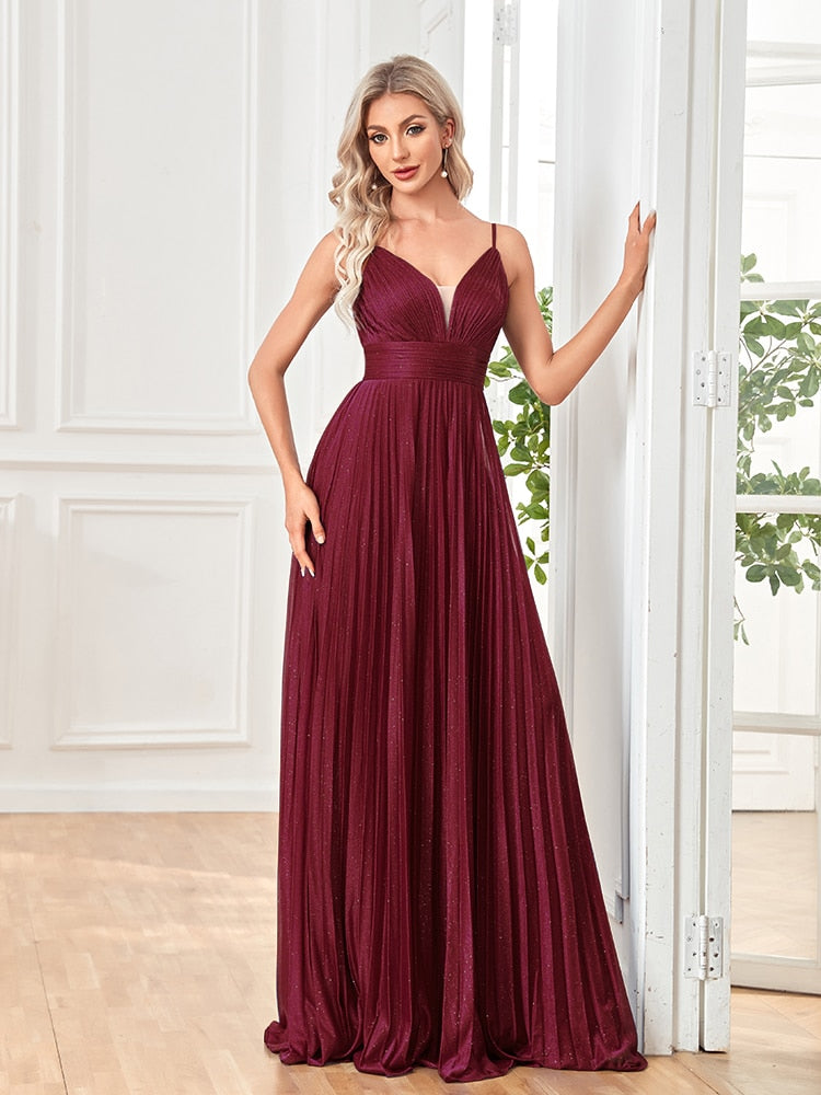 Vestido de Festa Longo Clássico Alça Espaguete