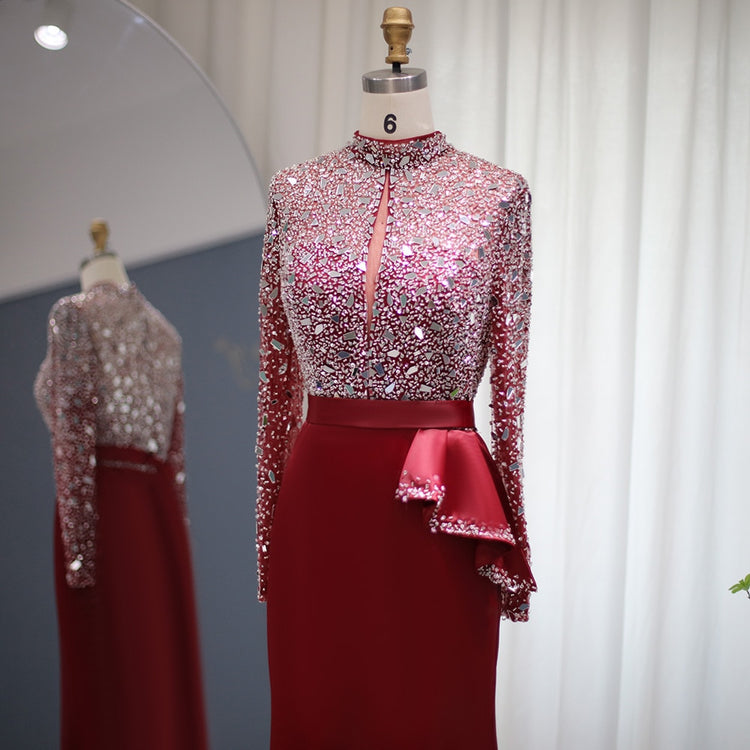 Vestido de Festa Luxo Plissado com Parte Superior Detalhada - Modelo Especial