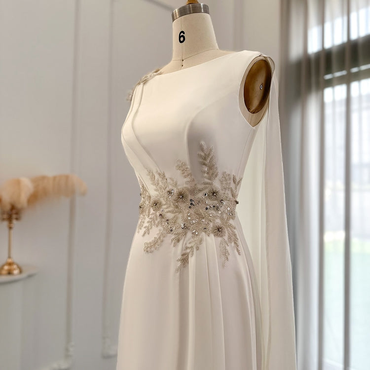 Vestido Longo de Festa Luxo Branco com Detalhes Cristais - Modelo Especial