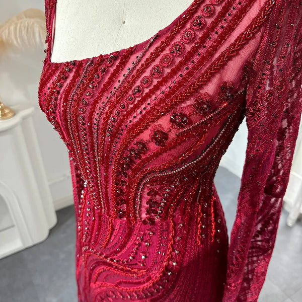 Vestido de Festa Marsala Sereia Luxo - Modelo Especial