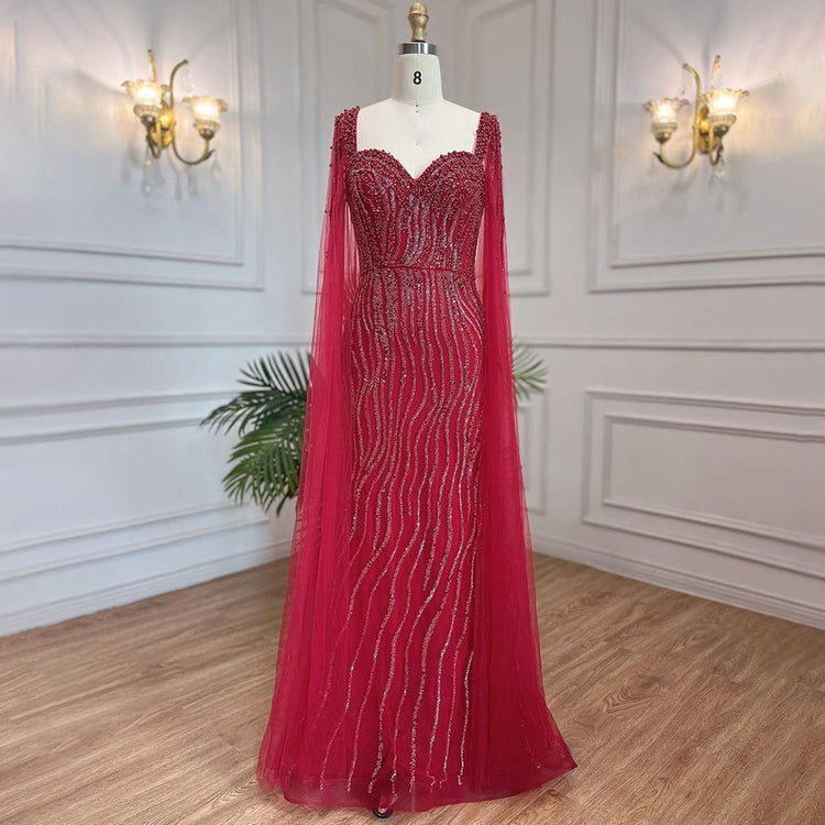 Vestido de Festa com Capa Longo Luxo Montserrat - Modelo Especial