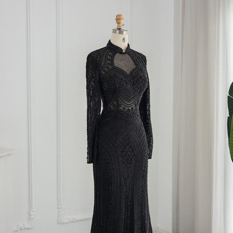 Vestido de Festa de Luxo Deslumbrante com Cristais e Pedrarias
