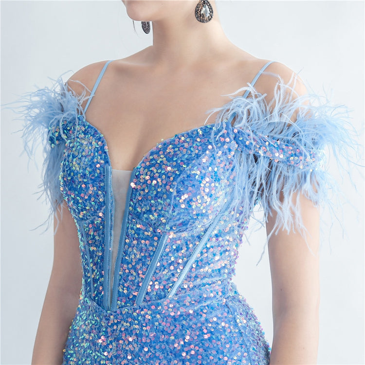 Vestido de Festa Longo com Decote em V em Renda Moderno