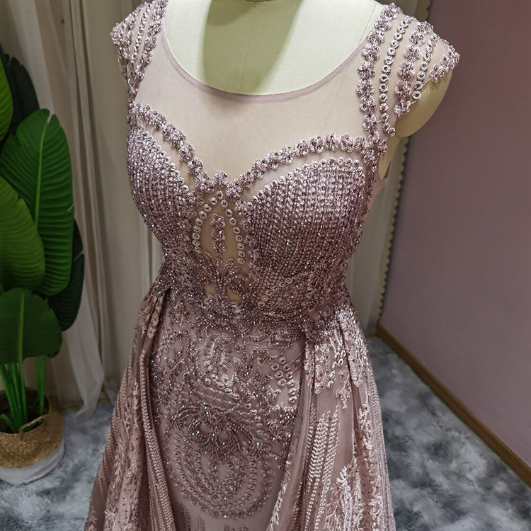 Vestido de Festa Longo com Cristais Florais Luxo - Modelo Especial