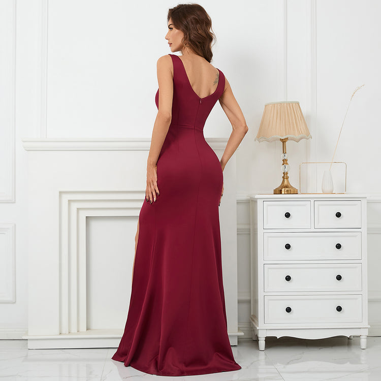 Vestido de Festa Longo Vintage Plissado