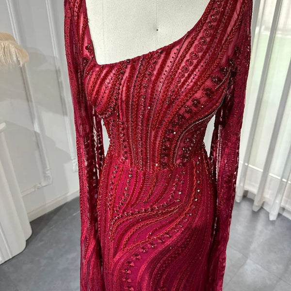 Vestido de Festa Marsala Sereia Luxo - Modelo Especial