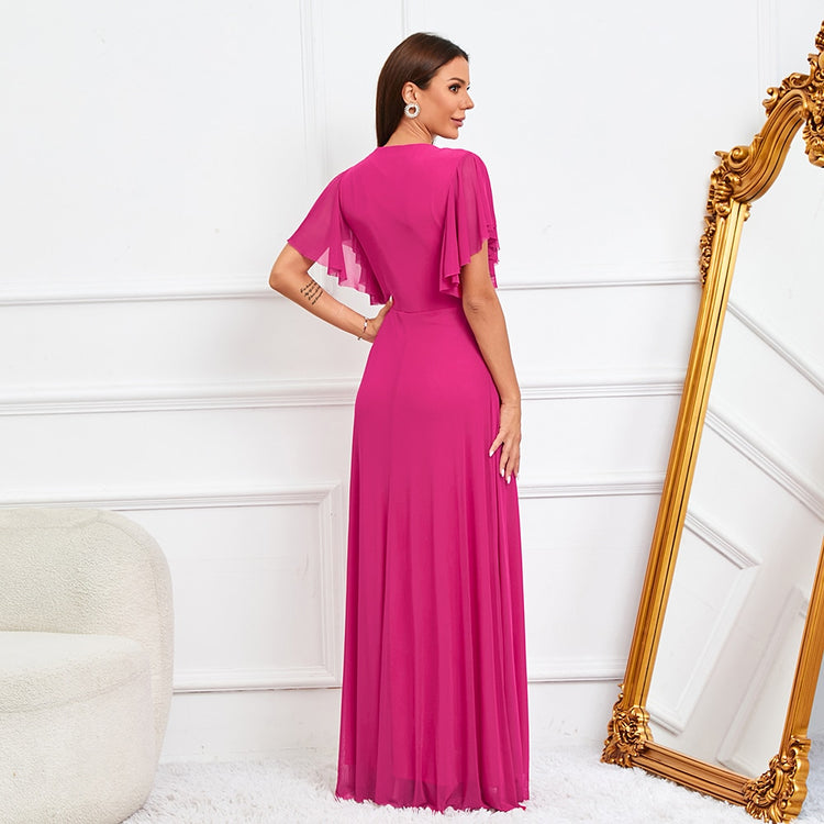 Vestido de Festa Longo com Detalhes Luxo Rosa