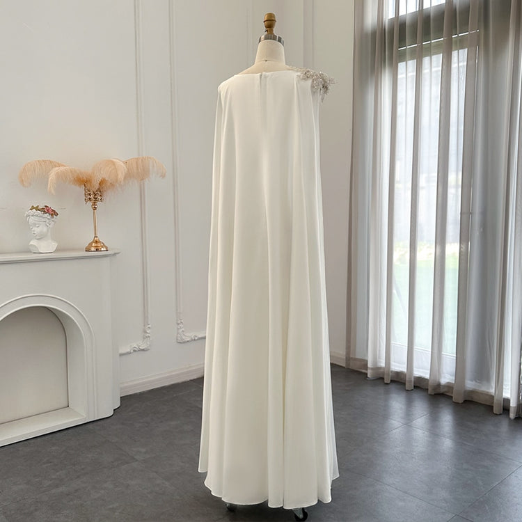 Vestido Longo de Festa Luxo Branco com Detalhes Cristais - Modelo Especial