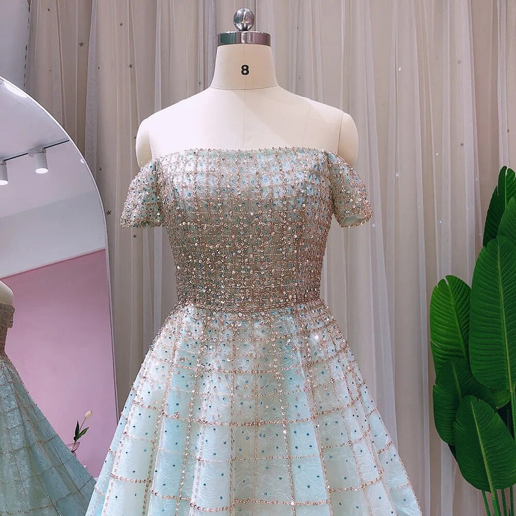 Vestido de Festa Longo Frozen em Renda Brilhante - Modelo Especial