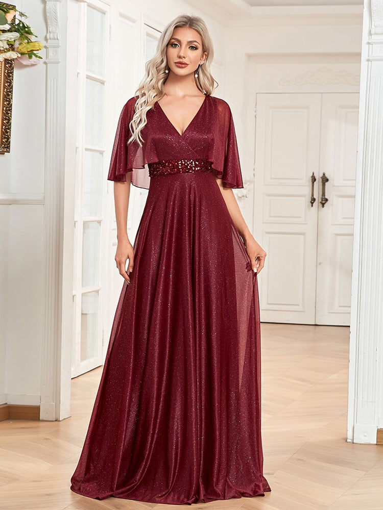 Vestido de Festa Longo com Tecido Brilho