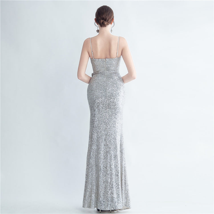Vestido de Festa com Laço Lateral e Abertura