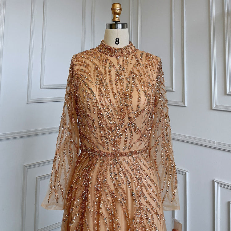 Vestido de Festa Luxo Clássico Todo Detalhado em Brilho - Modelo Especial