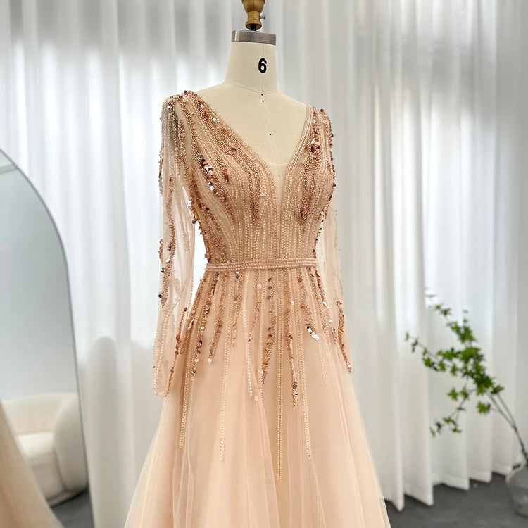 Vestido de Festa Elegante Longo Adornado em Detalhes - Modelo Especial