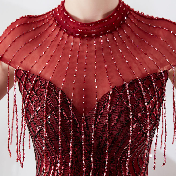 Vestido de Festa com Miçangas Vintage Luxo