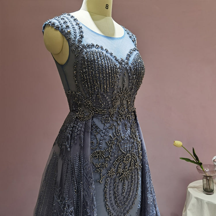 Vestido de Festa Longo com Cristais Florais Luxo - Modelo Especial