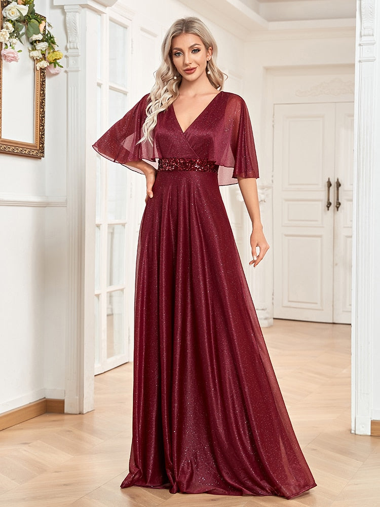 Vestido de Festa Longo com Tecido Brilho