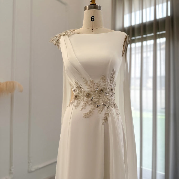 Vestido Longo de Festa Luxo Branco com Detalhes Cristais - Modelo Especial