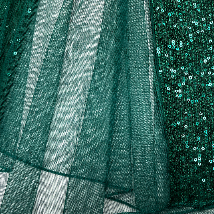 Vestido de Festa Longo Sereia com Detalhes Paetês Verde