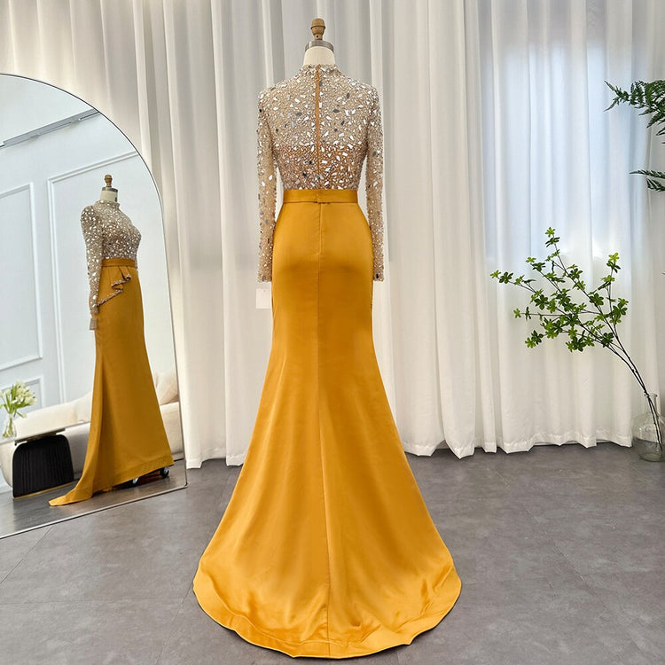 Vestido de Festa Luxo Plissado com Parte Superior Detalhada - Modelo Especial