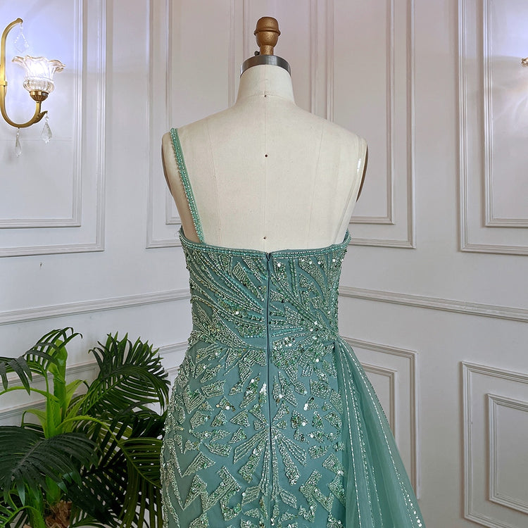 Vestido de Festa Sereia Luxuoso com Cauda em Tule - Modelo Especial