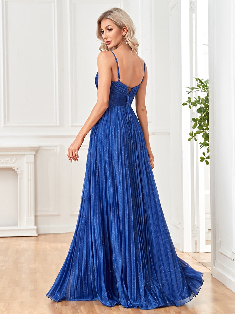 Vestido de Festa Longo Clássico Alça Espaguete