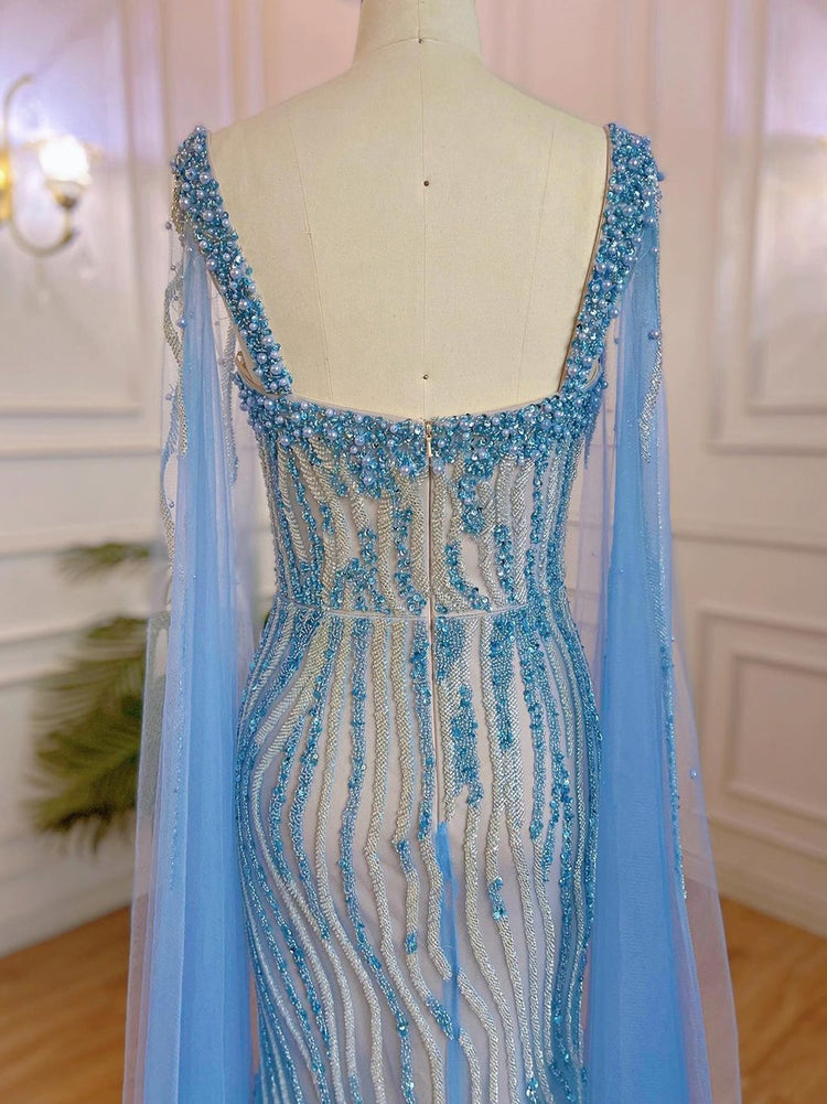 Vestido de Festa com Capa Longo Luxo Montserrat - Modelo Especial