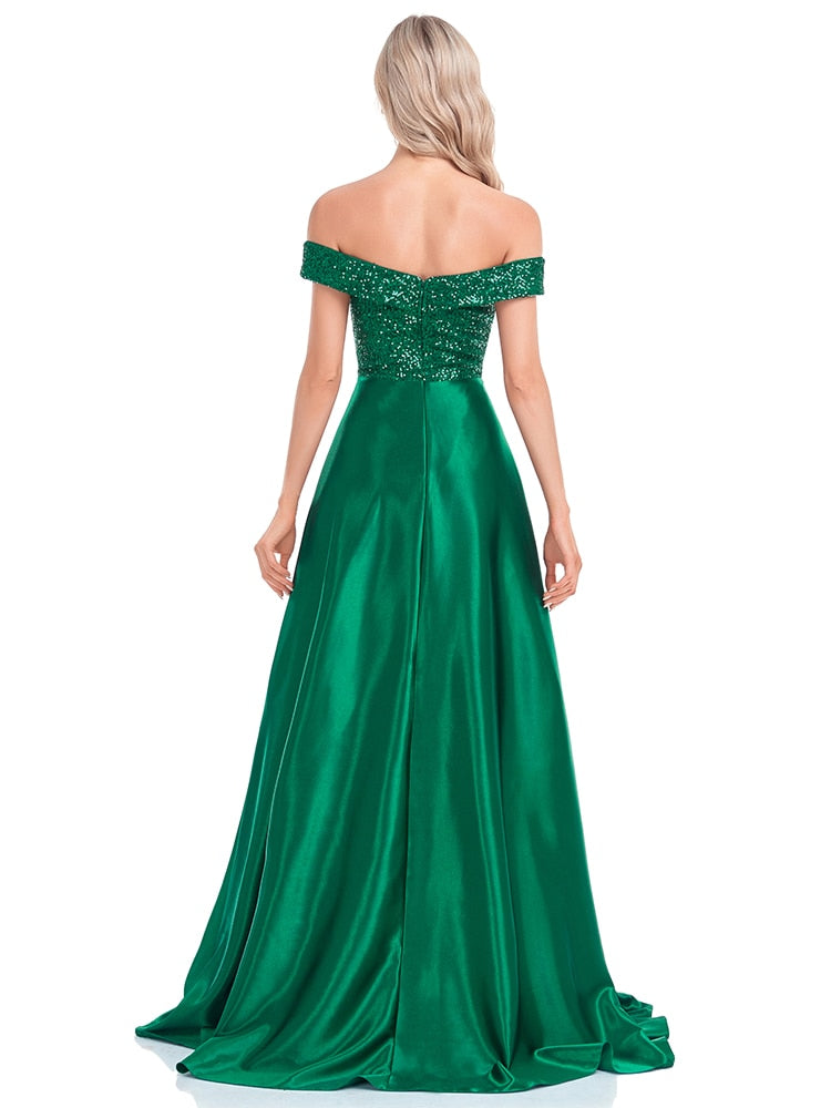 Vestido de Festa Longo Brilho Verde