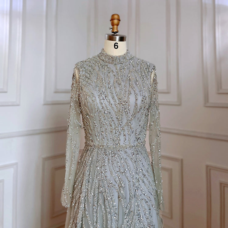 Vestido de Festa Luxo Clássico Todo Detalhado em Brilho - Modelo Especial