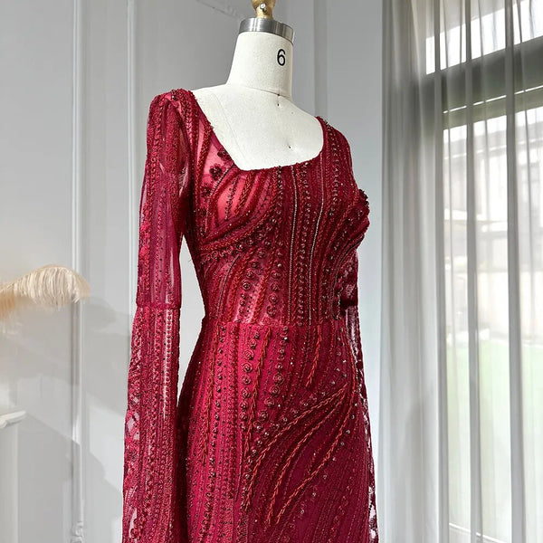 Vestido de Festa Marsala Sereia Luxo - Modelo Especial