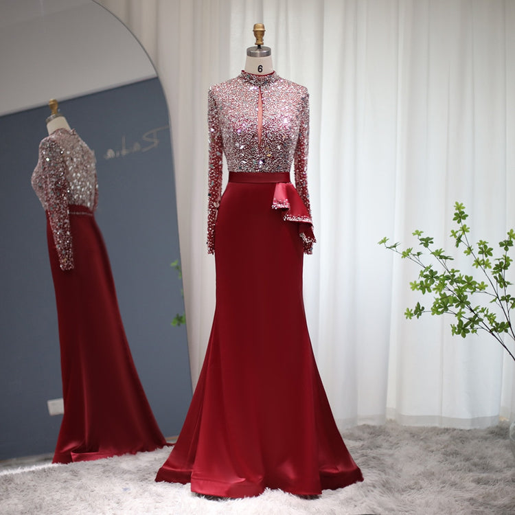 Vestido de Festa Luxo Plissado com Parte Superior Detalhada - Modelo Especial