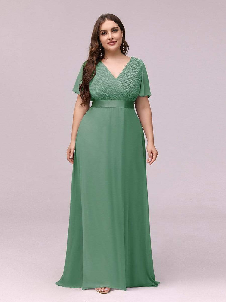 Vestido de Festa Longo com Faixa de Cetim Verde Menta
