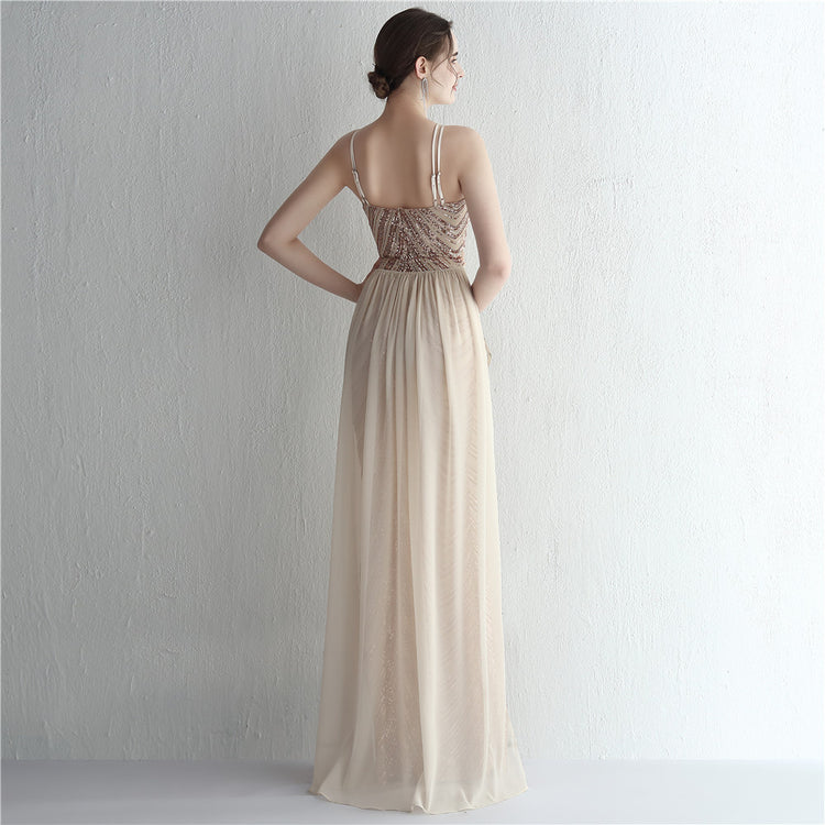 Vestido de Festa Luxo Sereia com Capa Dourado