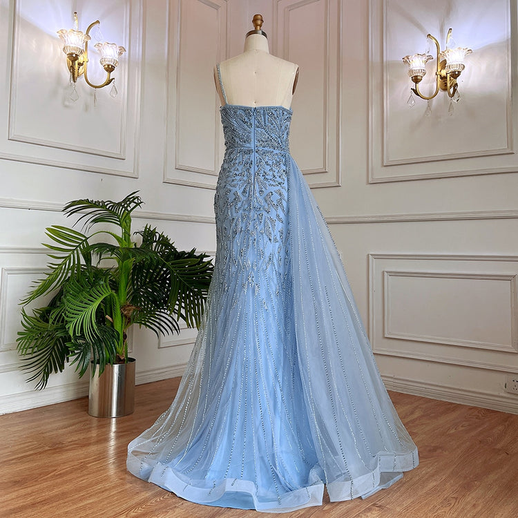 Vestido de Festa Sereia Luxuoso com Cauda em Tule - Modelo Especial