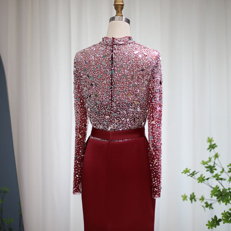 Vestido de Festa Luxo Plissado com Parte Superior Detalhada - Modelo Especial
