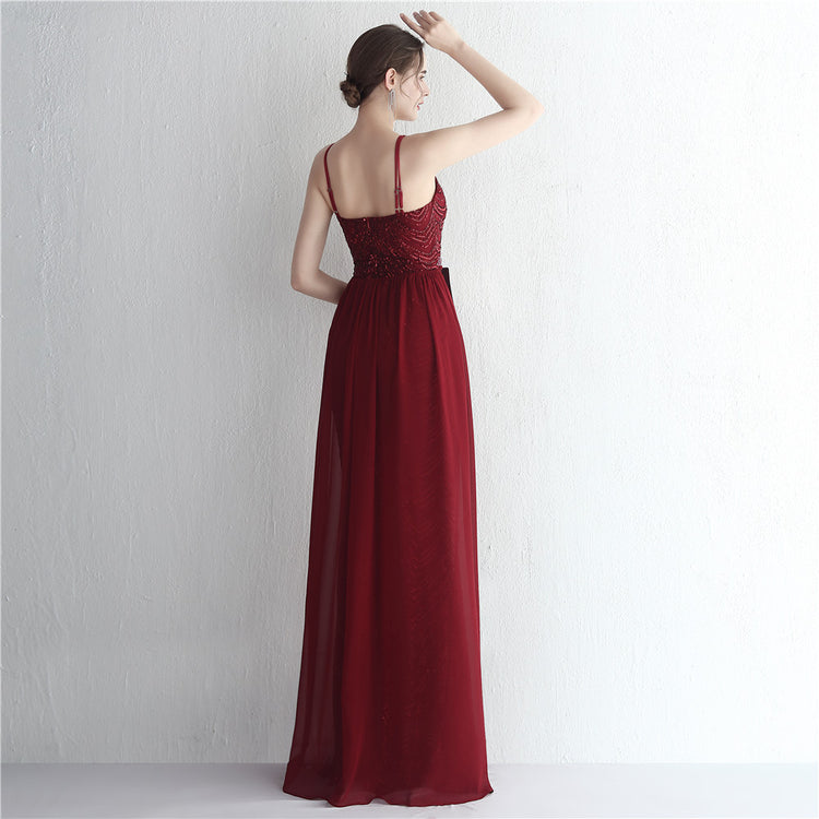 Vestido de Festa Luxo Sereia com Capa Marsala