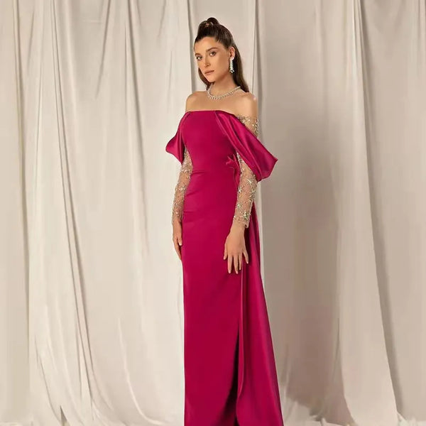 Vestido de Festa Longo com Mangas Brilho - Modelo Especial