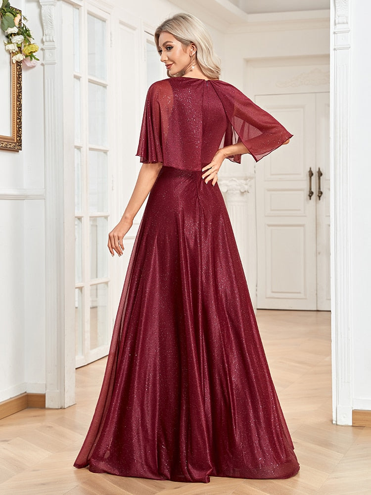 Vestido de Festa Longo com Tecido Brilho