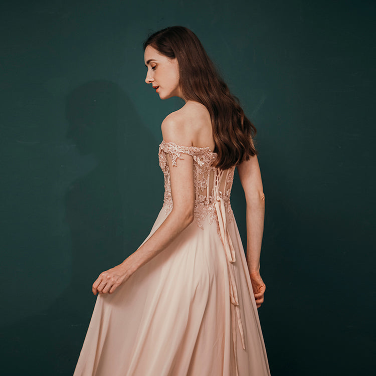 Vestido de Festa Longo Brilho Rosa Empoeirado