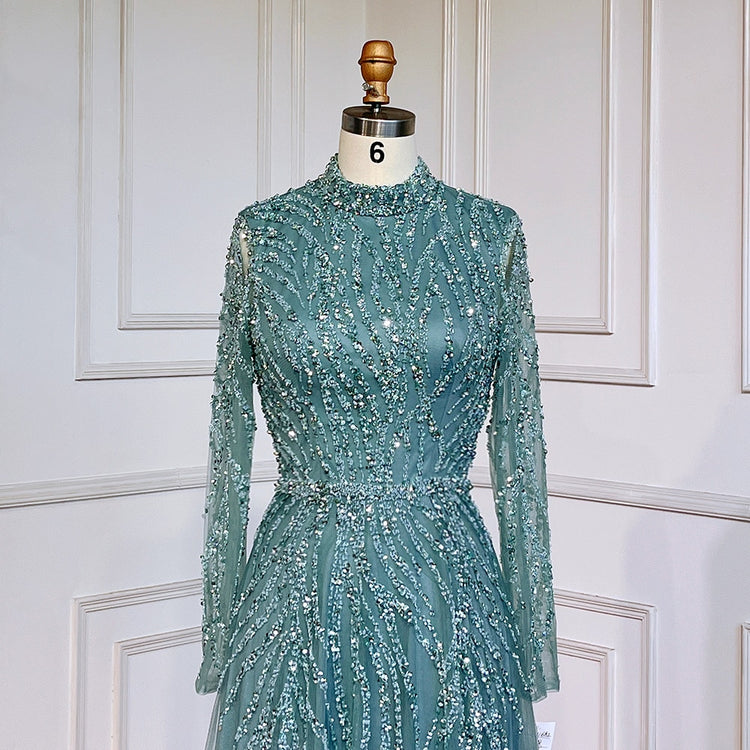 Vestido de Festa Luxo Clássico Todo Detalhado em Brilho - Modelo Especial