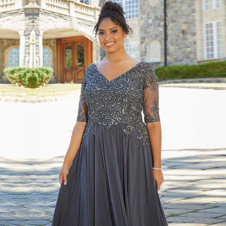 Vestido de Festa Longo com Apliques
