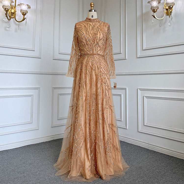 Vestido de Festa Luxo Clássico Todo Detalhado em Brilho - Modelo Especial