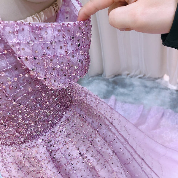 Vestido de Festa Luxo Princess com Detalhes em Cristais - Modelo Especial