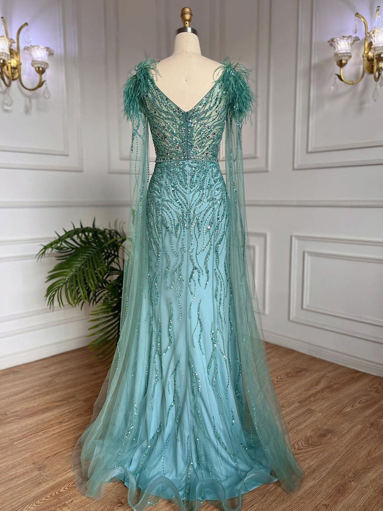 Vestido de Festa Capa Longa Elegante Luar - Modelo Especial