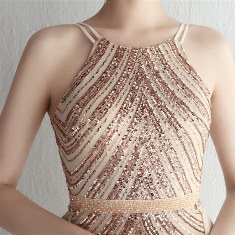 Vestido de Festa Luxo Sereia com Capa Dourado