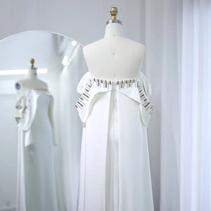 Vestido de Festa Longo Branco Elegante com Manta - Modelo Especial