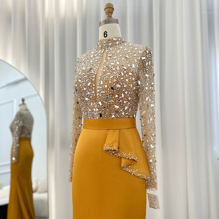 Vestido de Festa Luxo Plissado com Parte Superior Detalhada - Modelo Especial