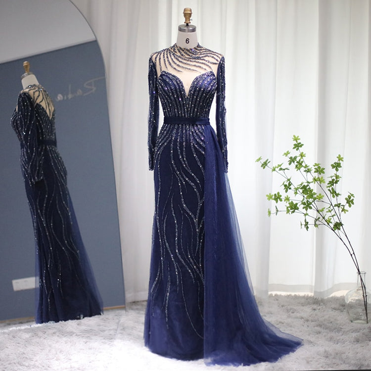 Vestido de Festa Queen Longo Azul Marinho - Modelo Especial